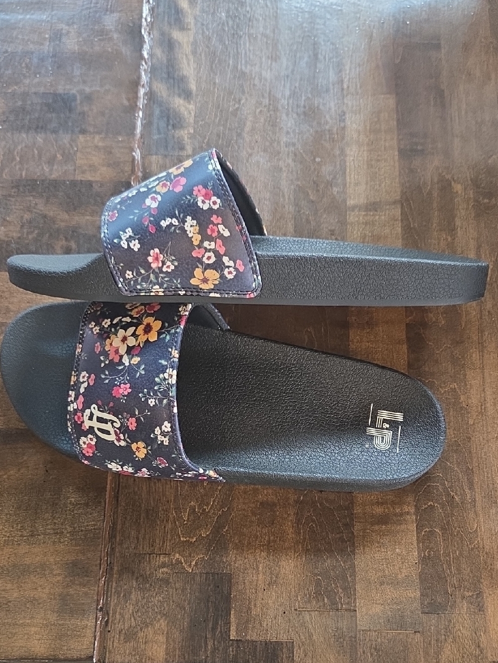 Size 13 Women's Floral NEW L&P Apparel Slide Sandals